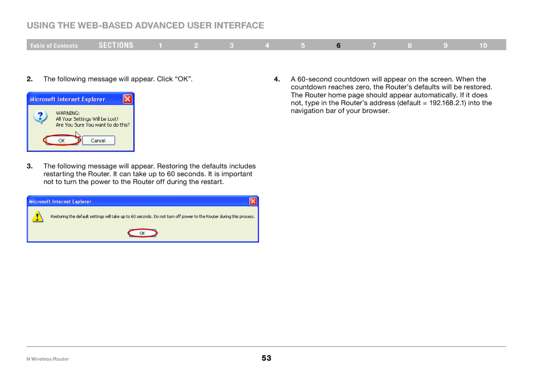 Belkin PM01122, F5D8236-4 user manual Using the Web-Based Advanced User Interface 