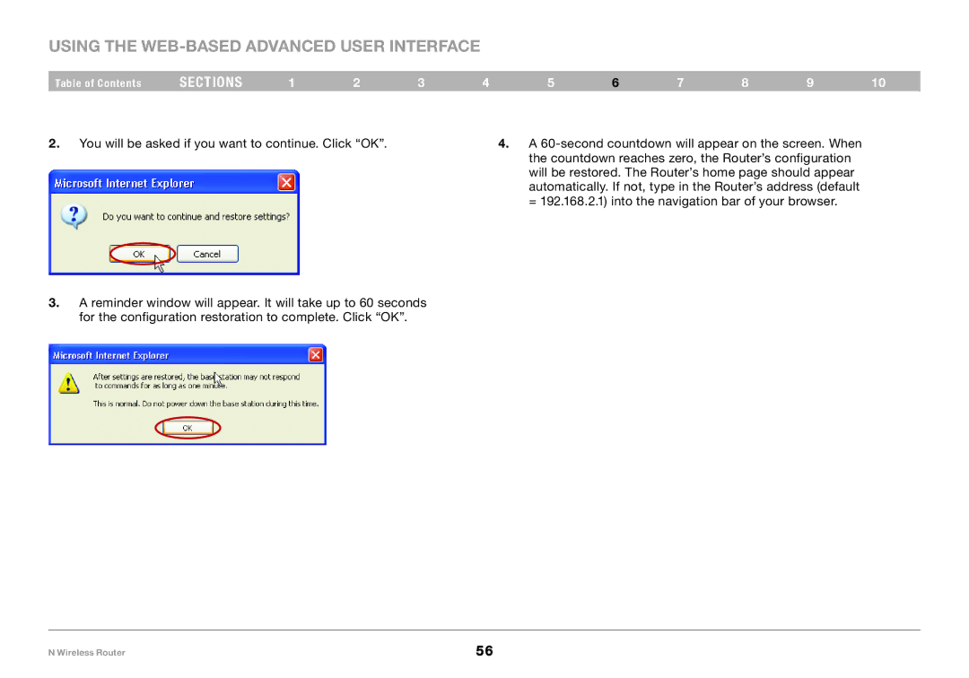 Belkin F5D8236-4, PM01122 user manual Using the Web-Based Advanced User Interface 