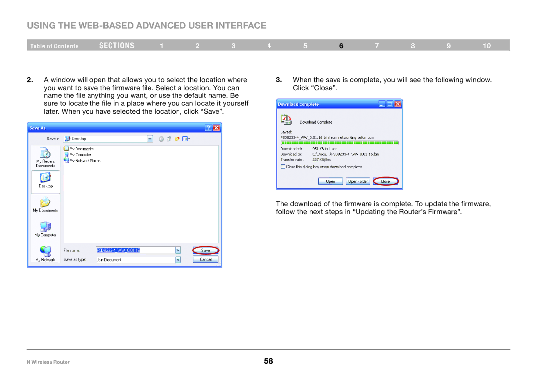 Belkin F5D8236-4, PM01122 user manual Using the Web-Based Advanced User Interface 