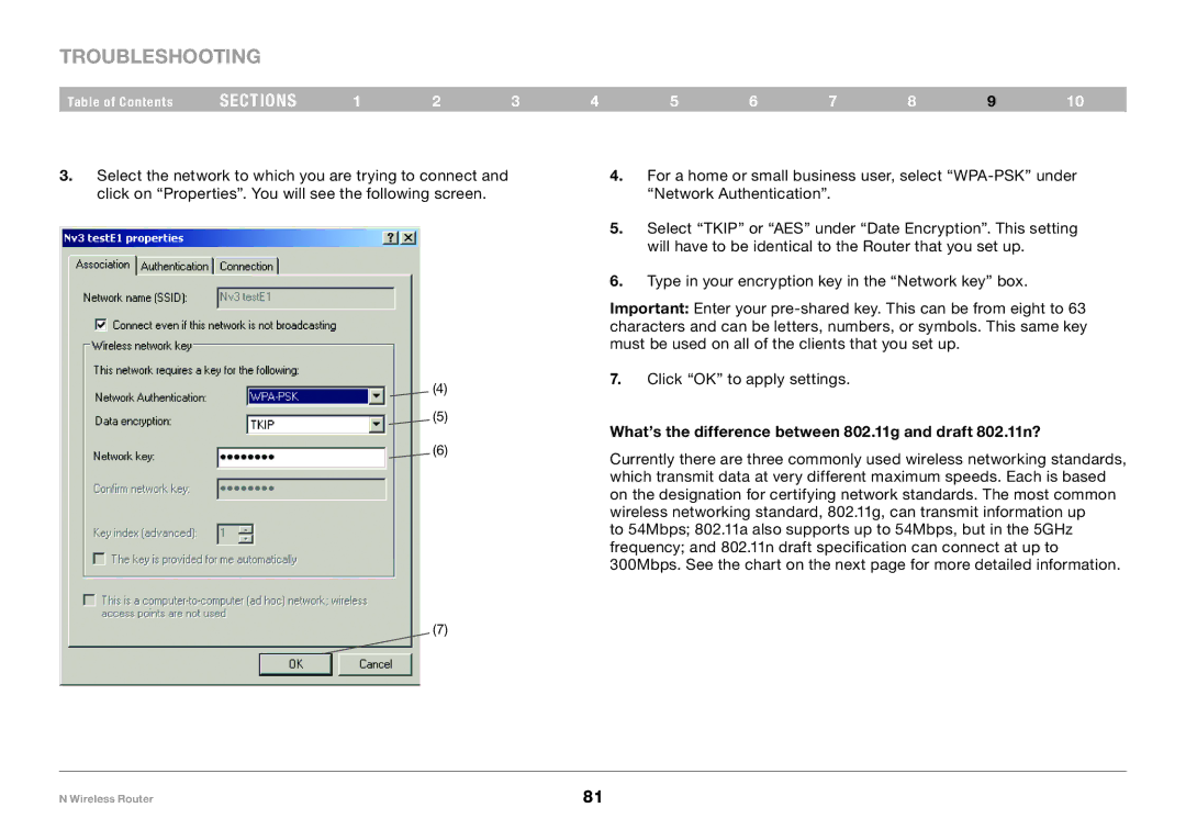 Belkin PM01122, F5D8236-4 user manual What’s the difference between 802.11g and draft 802.11n? 