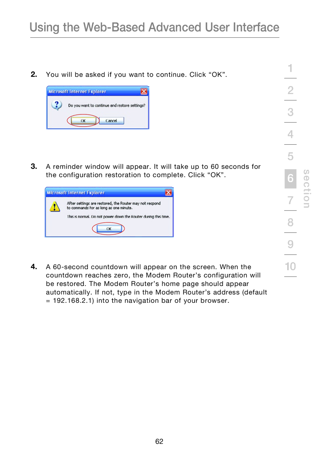 Belkin F5D8631-4 user manual Using the Web-Based Advanced User Interface 