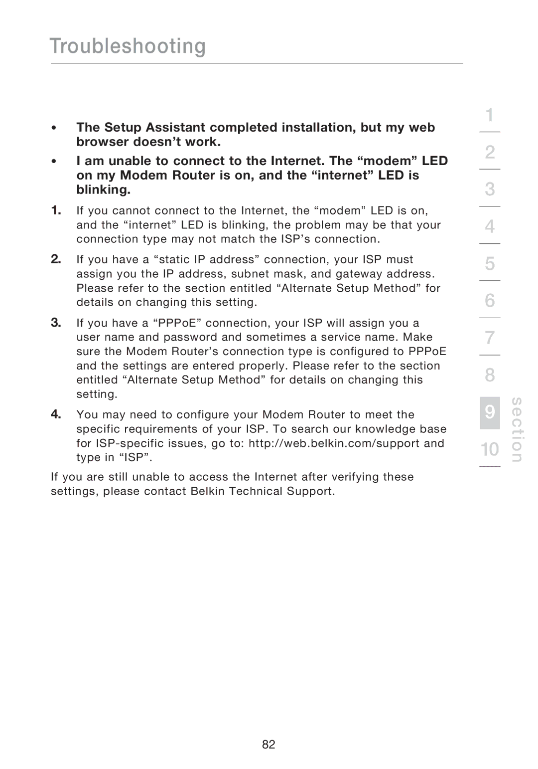 Belkin F5D8631-4 user manual Section 