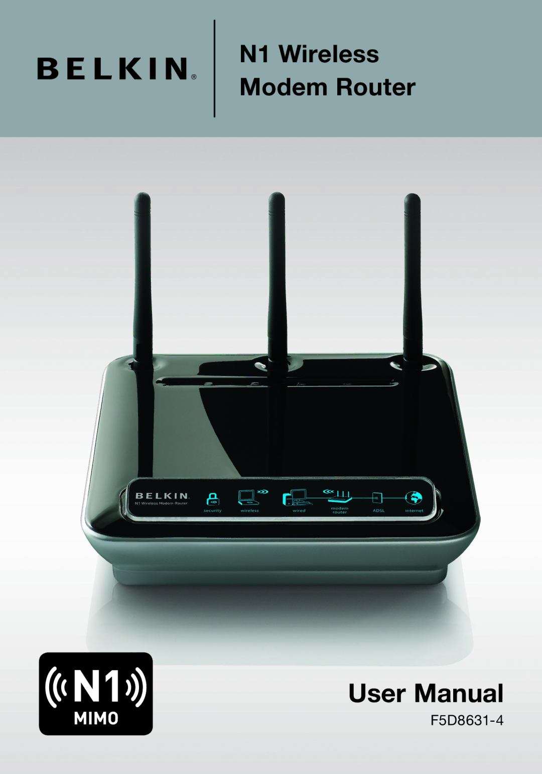 Belkin F5D8631-4 user manual N1 Wireless Modem Router 