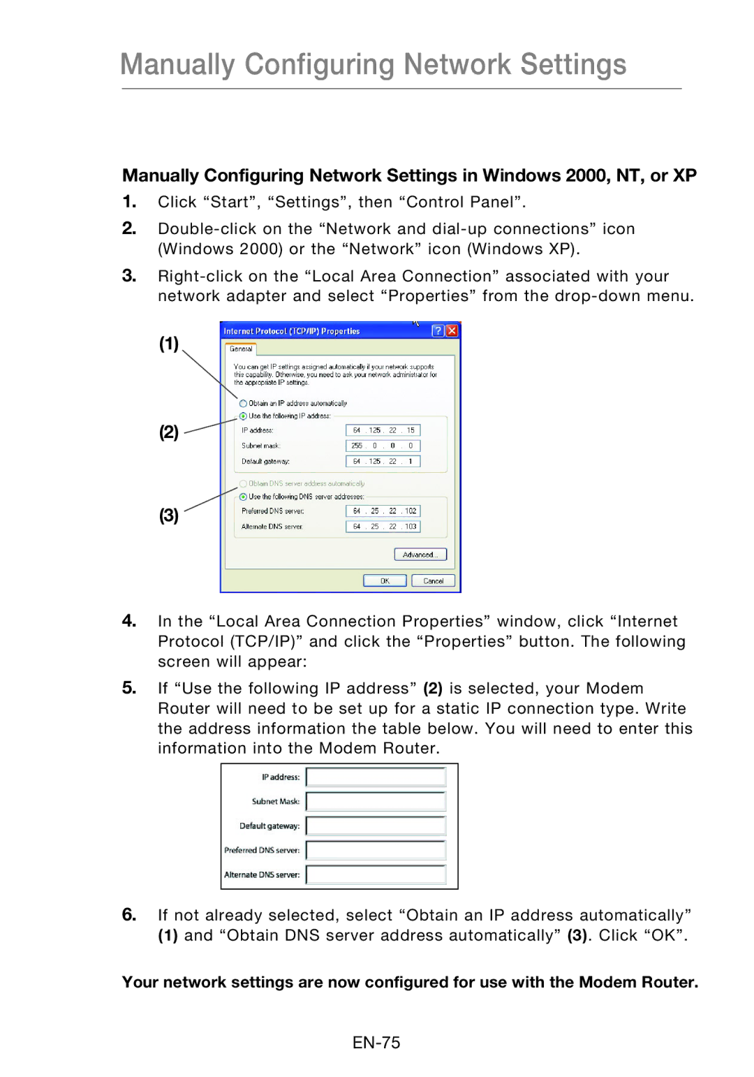 Belkin F5D8631-4 user manual EN-75 