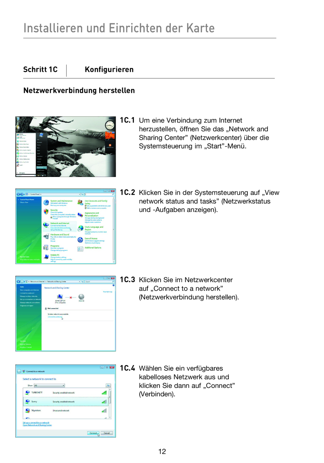 Belkin F5D9000 user manual Schritt 1C Konfigurieren, 1C.1 