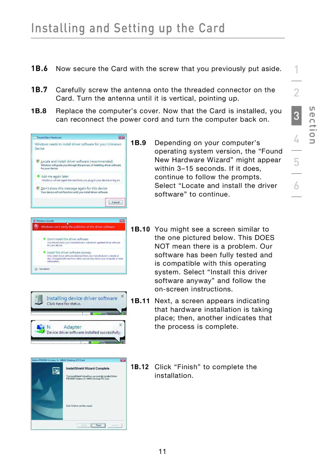 Belkin F5D9000 user manual Section 