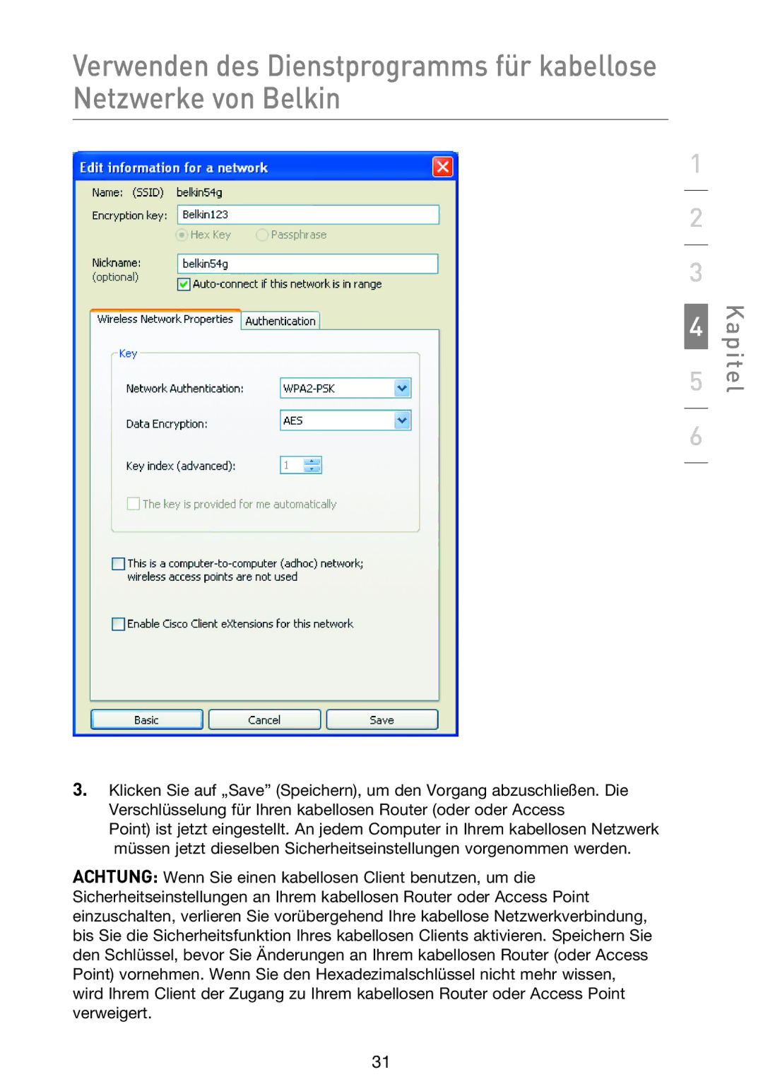 Belkin F5D9000 user manual Kapitel 