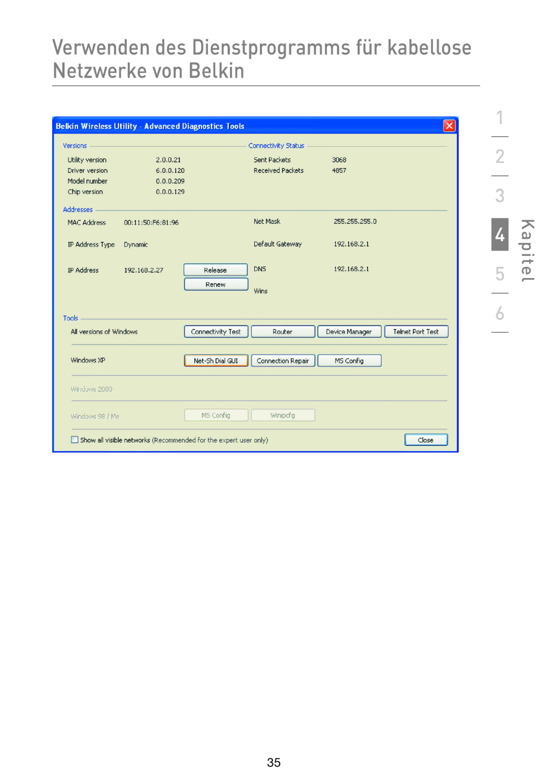 Belkin F5D9000 user manual Kapitel 