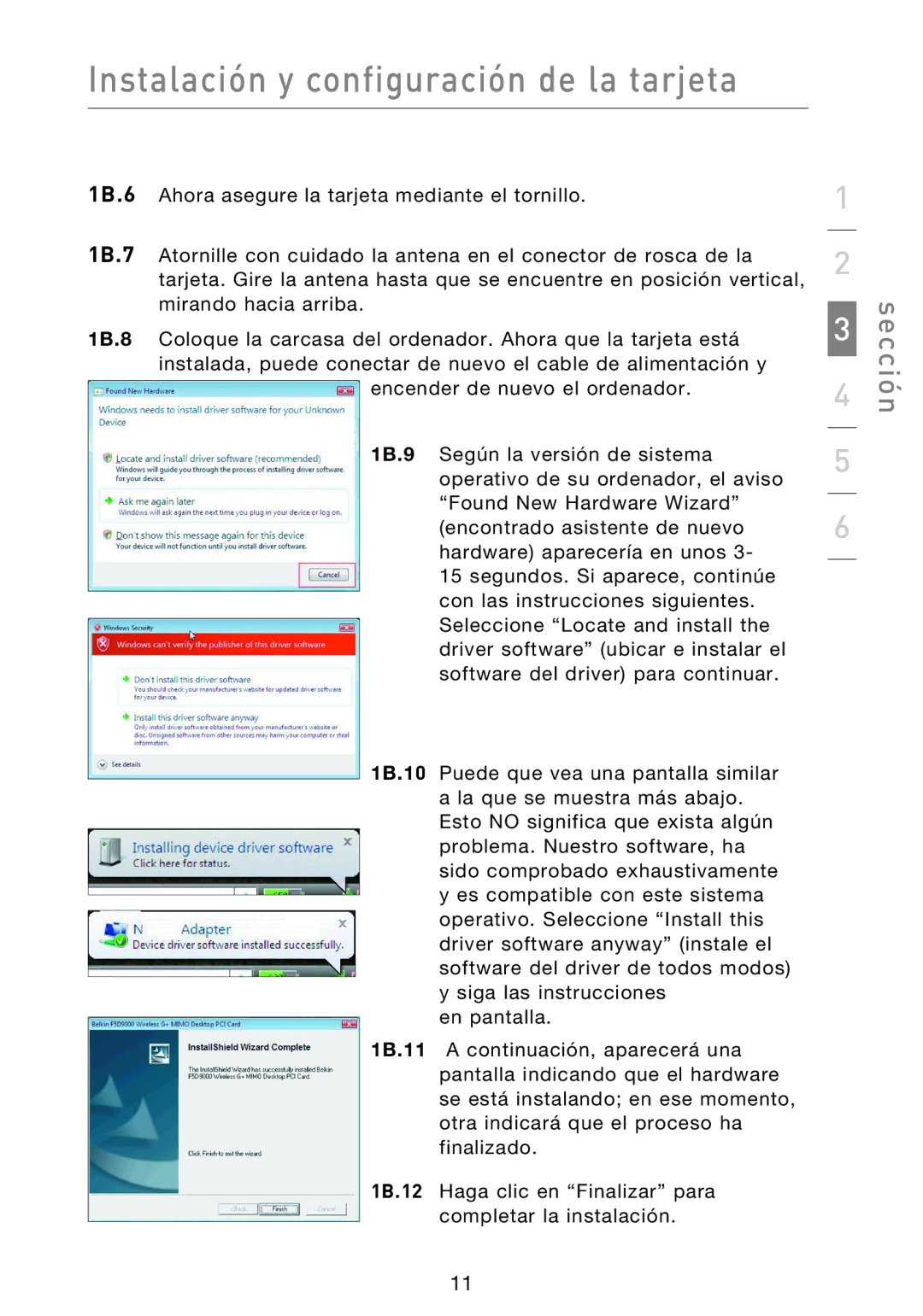 Belkin F5D9000 user manual Sección 