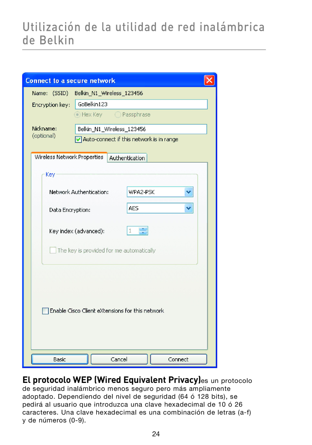 Belkin F5D9000 user manual El protocolo WEP Wired Equivalent Privacyes un protocolo 