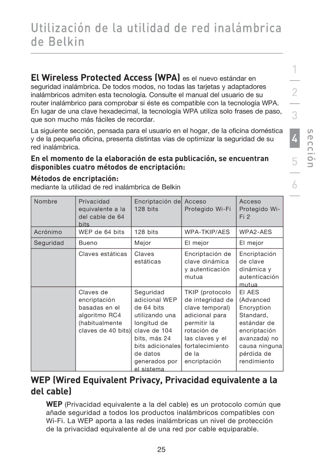 Belkin F5D9000 El Wireless Protected Access WPA es el nuevo estándar en, Mediante la utilidad de red inalámbrica de Belkin 