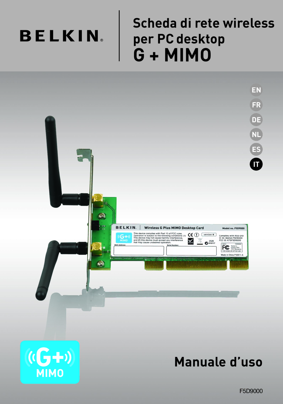 Belkin F5D9000 user manual + Mimo 