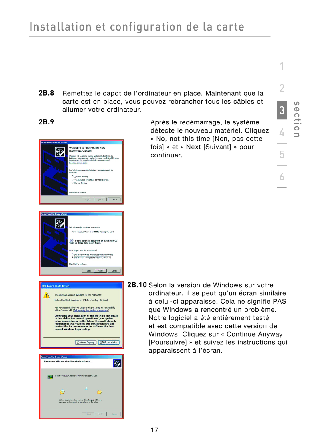 Belkin F5D9000 user manual 2B.8, 2B.9 