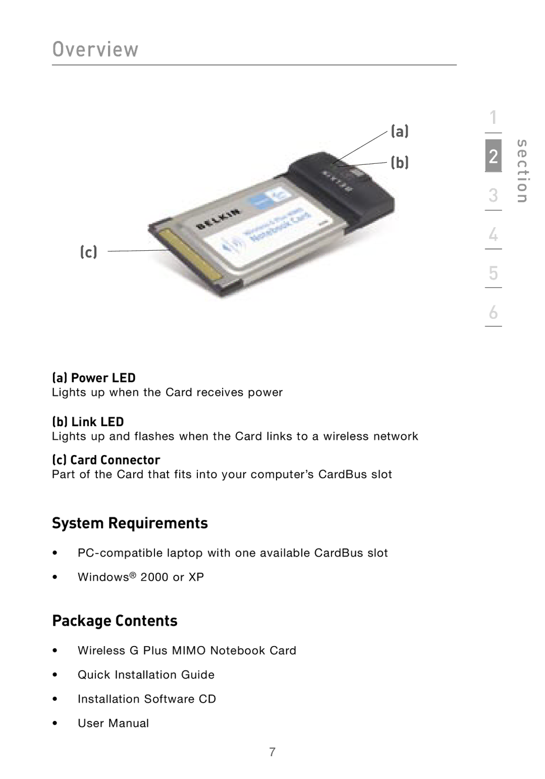 Belkin F5D9010 user manual System Requirements, Package Contents 