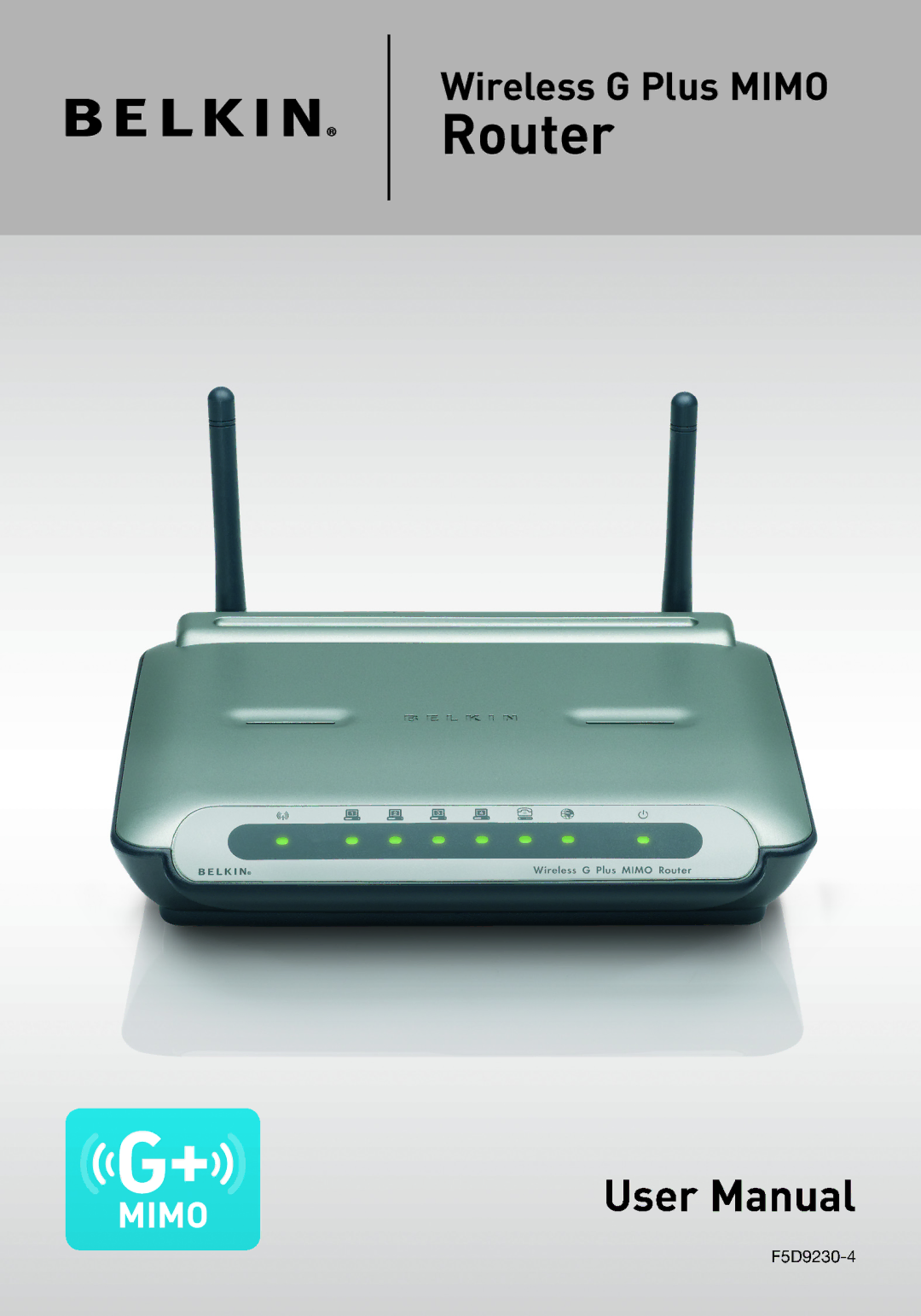 Belkin F5D9230-4 user manual Router 