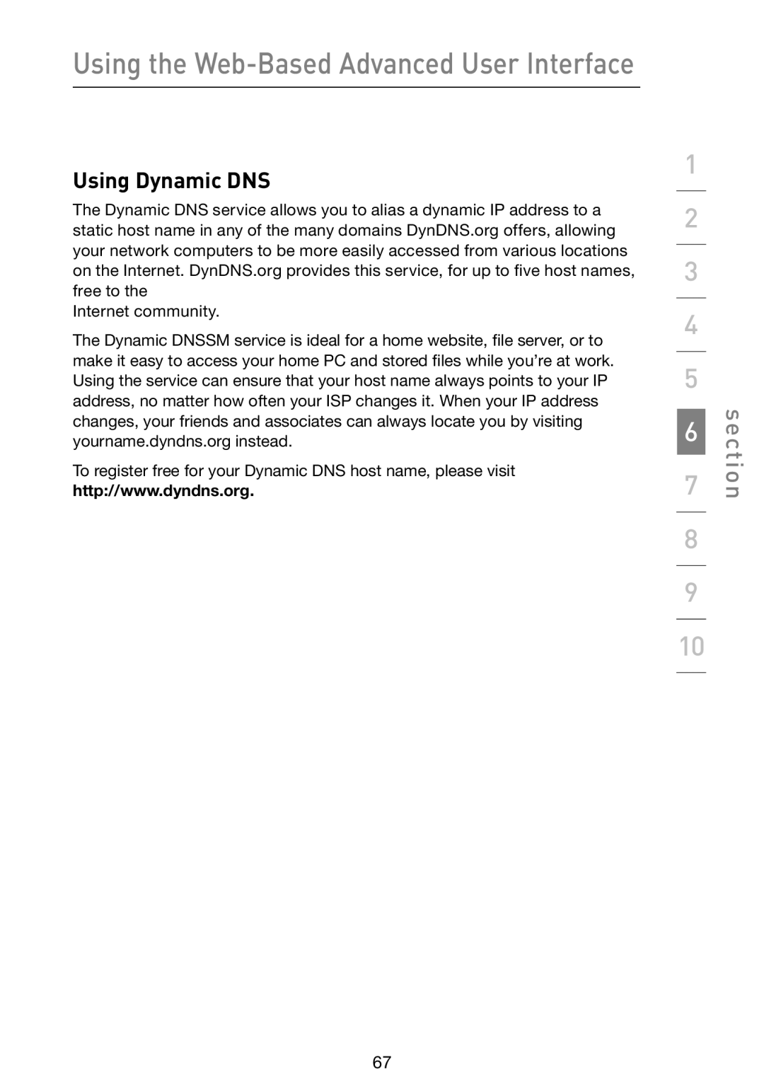 Belkin F5D9230-4 user manual Using Dynamic DNS 