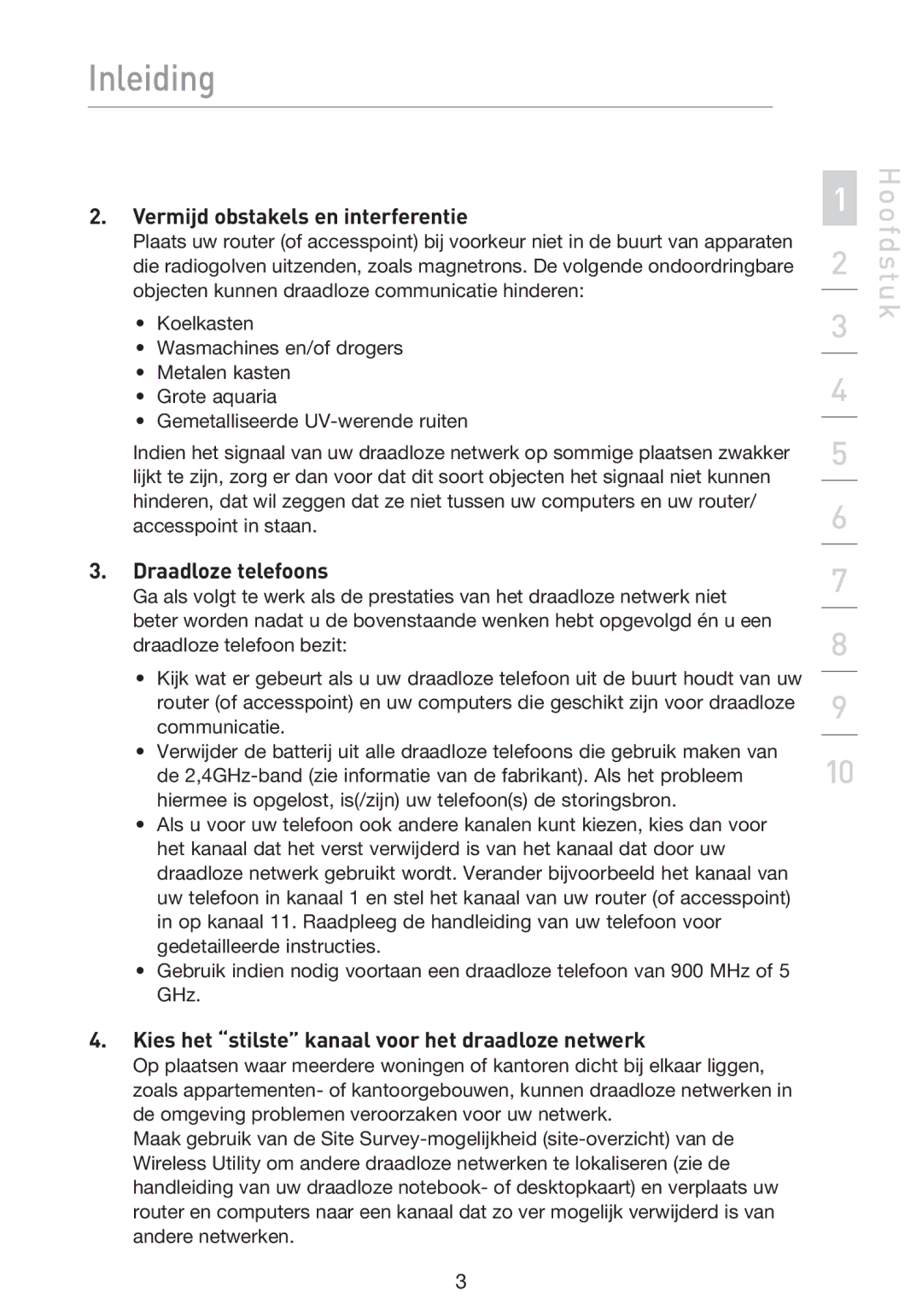 Belkin F5D9230UK4 user manual Vermijd obstakels en interferentie, Draadloze telefoons 