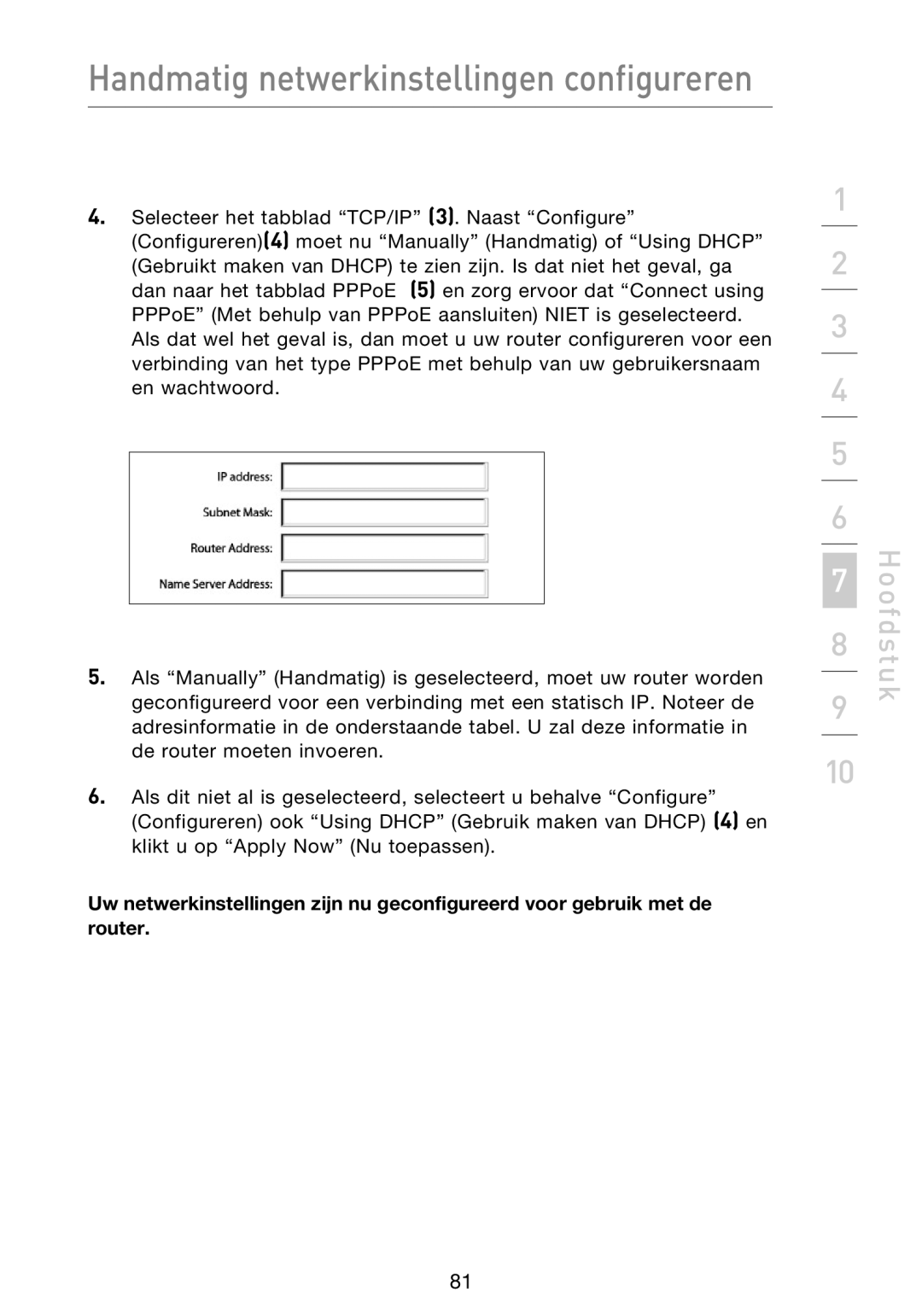 Belkin F5D9230UK4 user manual Hoofdstuk 