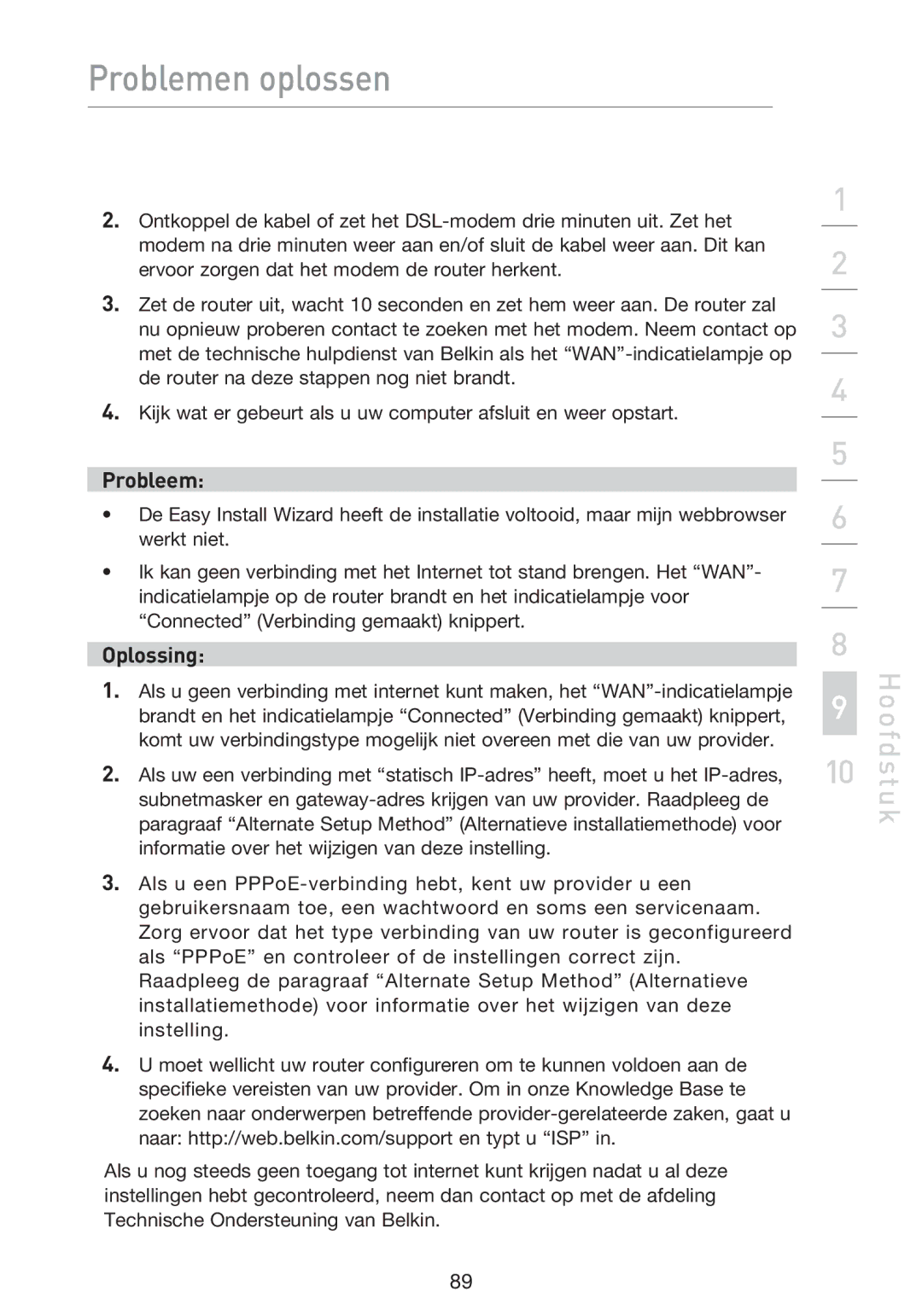 Belkin F5D9230UK4 user manual Hoofdstuk 