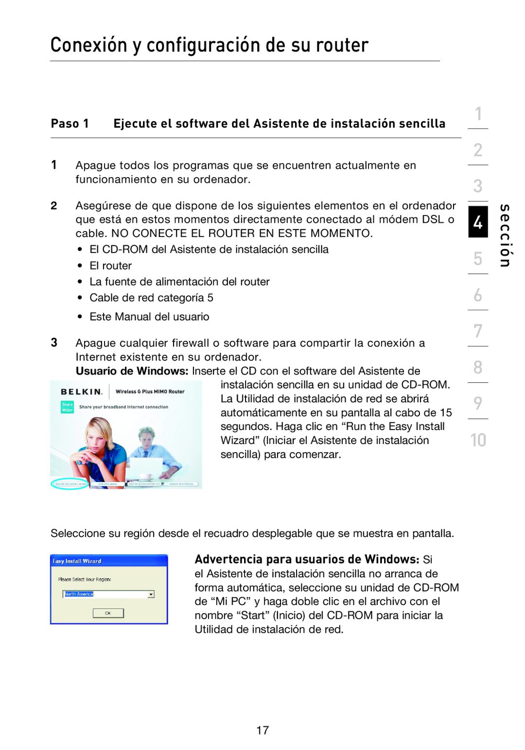 Belkin F5D9230UK4 user manual Sección 