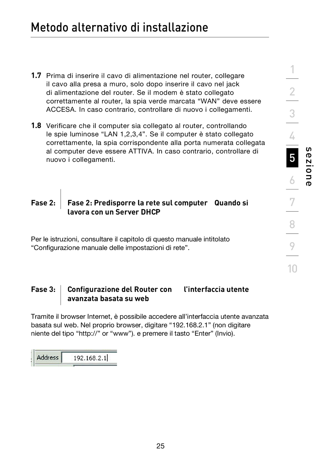 Belkin F5D9230UK4 user manual Sezione 