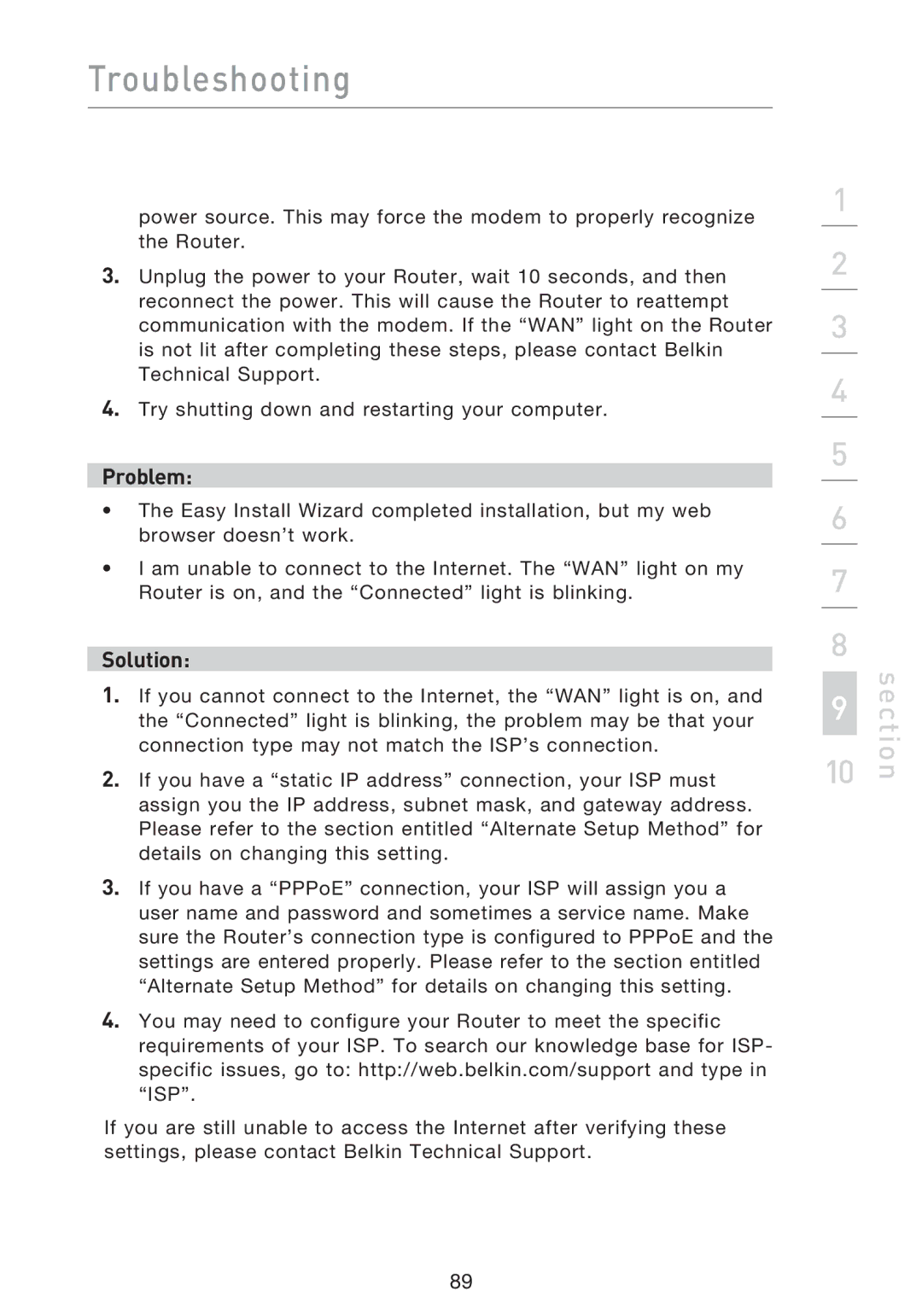 Belkin F5D9230UK4 user manual Section 