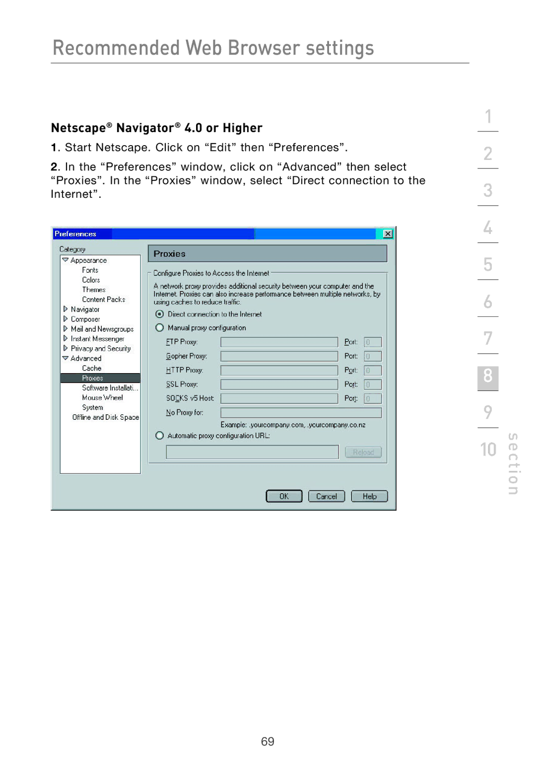 Belkin F5D9630-4 user manual Netscape Navigator 4.0 or Higher 