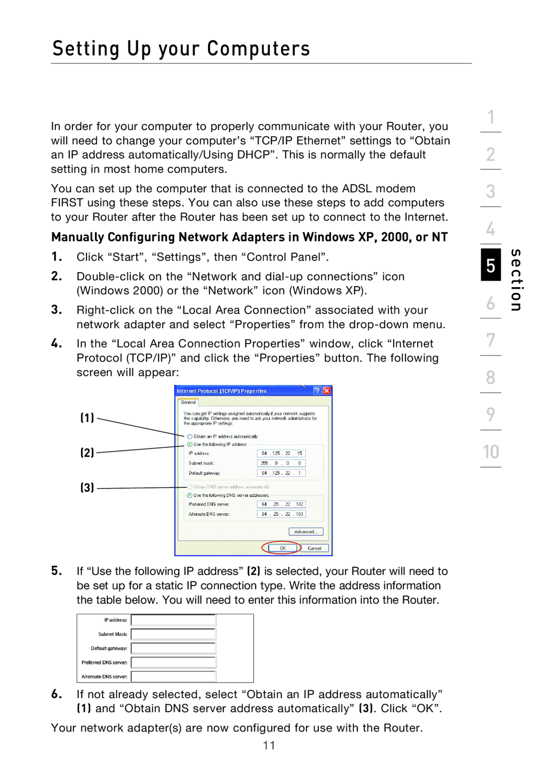 Belkin F5D9630UK4A user manual Setting Up your Computers 