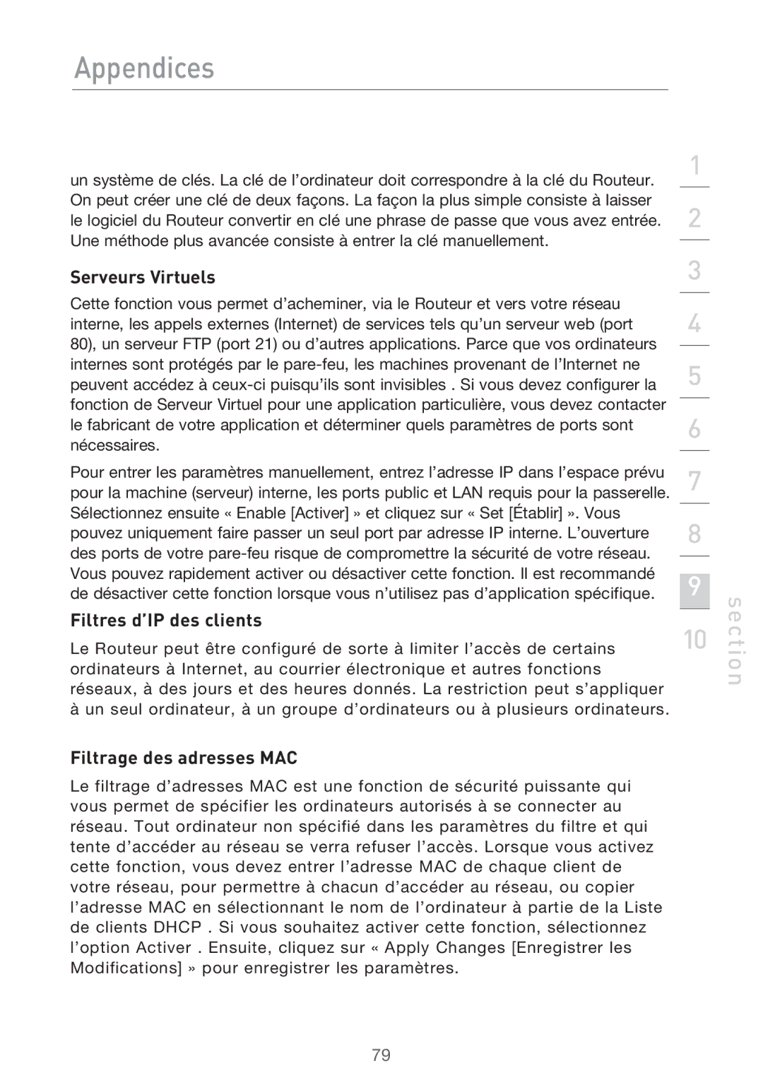 Belkin F5D9630UK4A user manual Section 