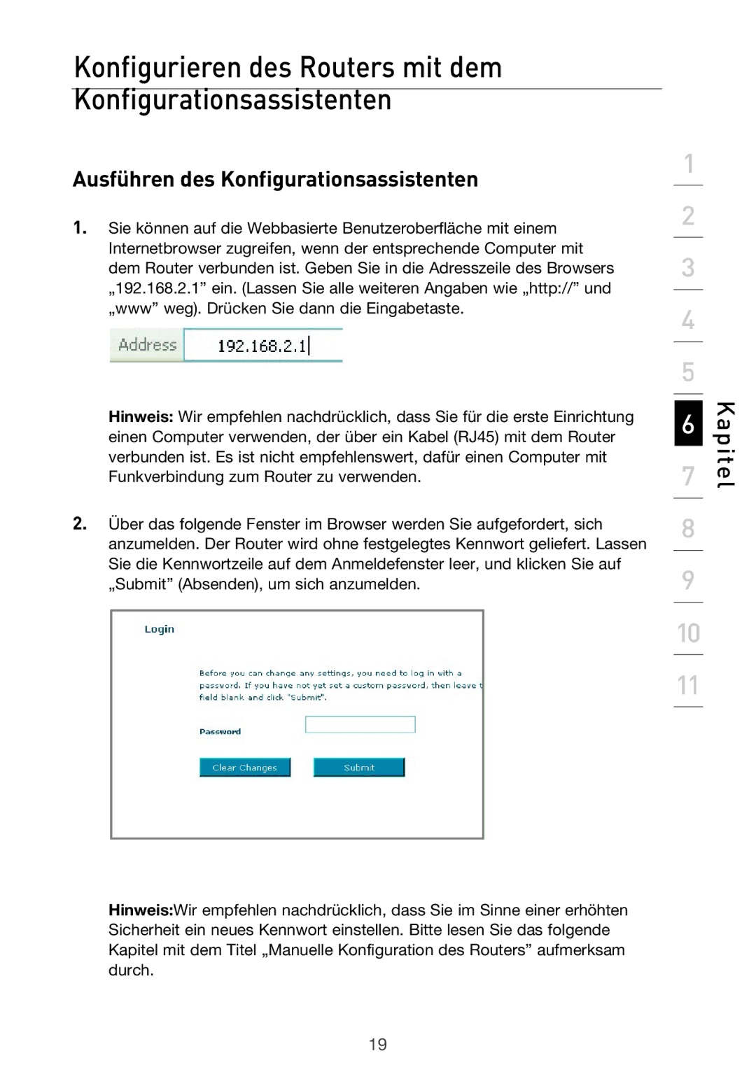 Belkin F5D9630UK4A Konfigurieren des Routers mit dem Konfigurationsassistenten, Ausführen des Konfigurationsassistenten 