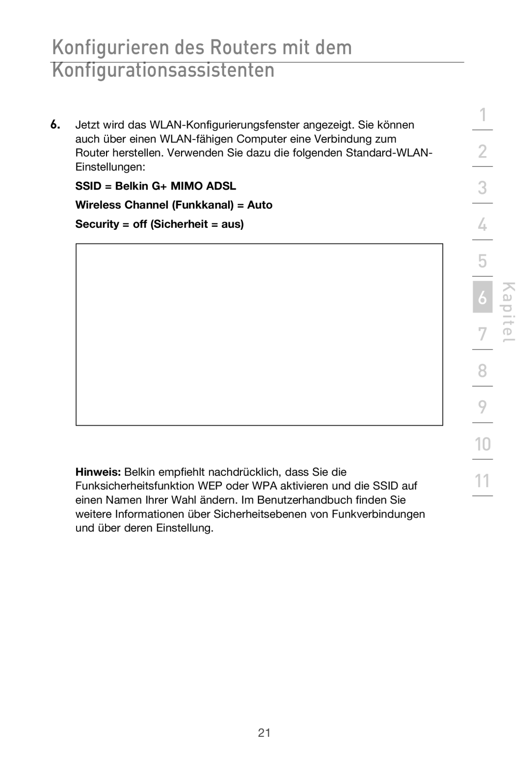 Belkin F5D9630UK4A user manual Kapitel 