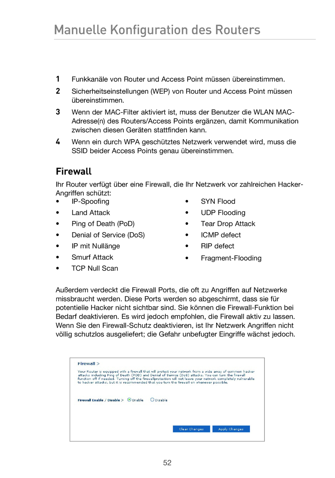 Belkin F5D9630UK4A user manual Firewall 