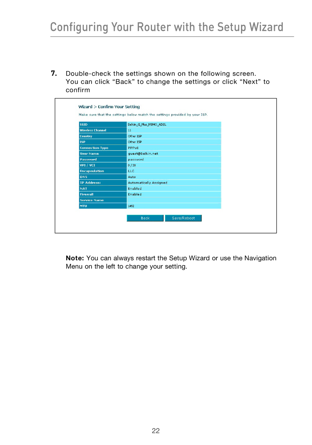 Belkin F5D9630UK4A user manual Configuring Your Router with the Setup Wizard 