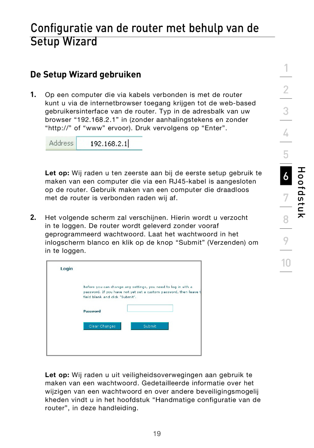 Belkin F5D9630UK4A user manual Configuratie van de router met behulp van de Setup Wizard, De Setup Wizard gebruiken 