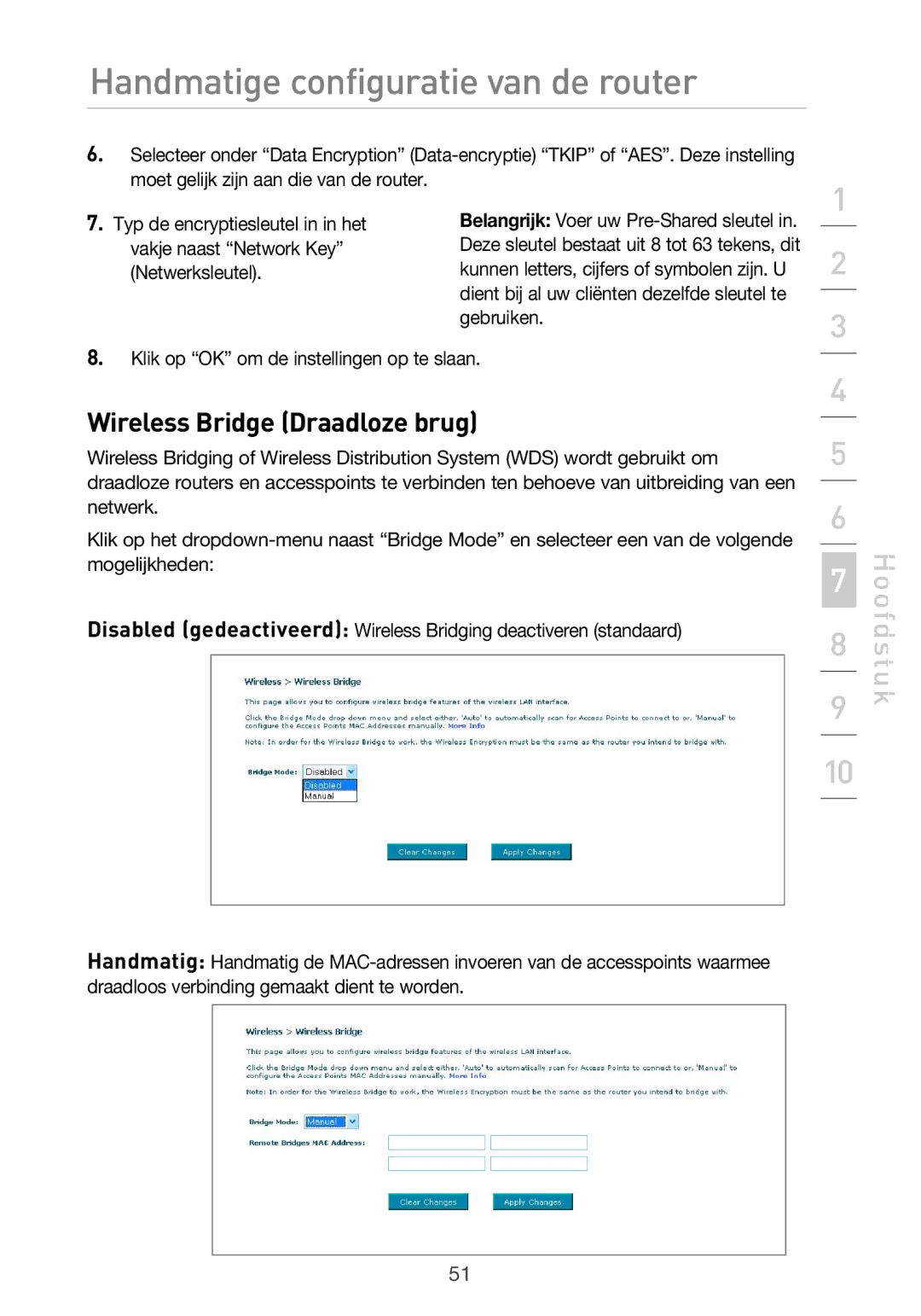 Belkin F5D9630UK4A user manual Wireless Bridge Draadloze brug 