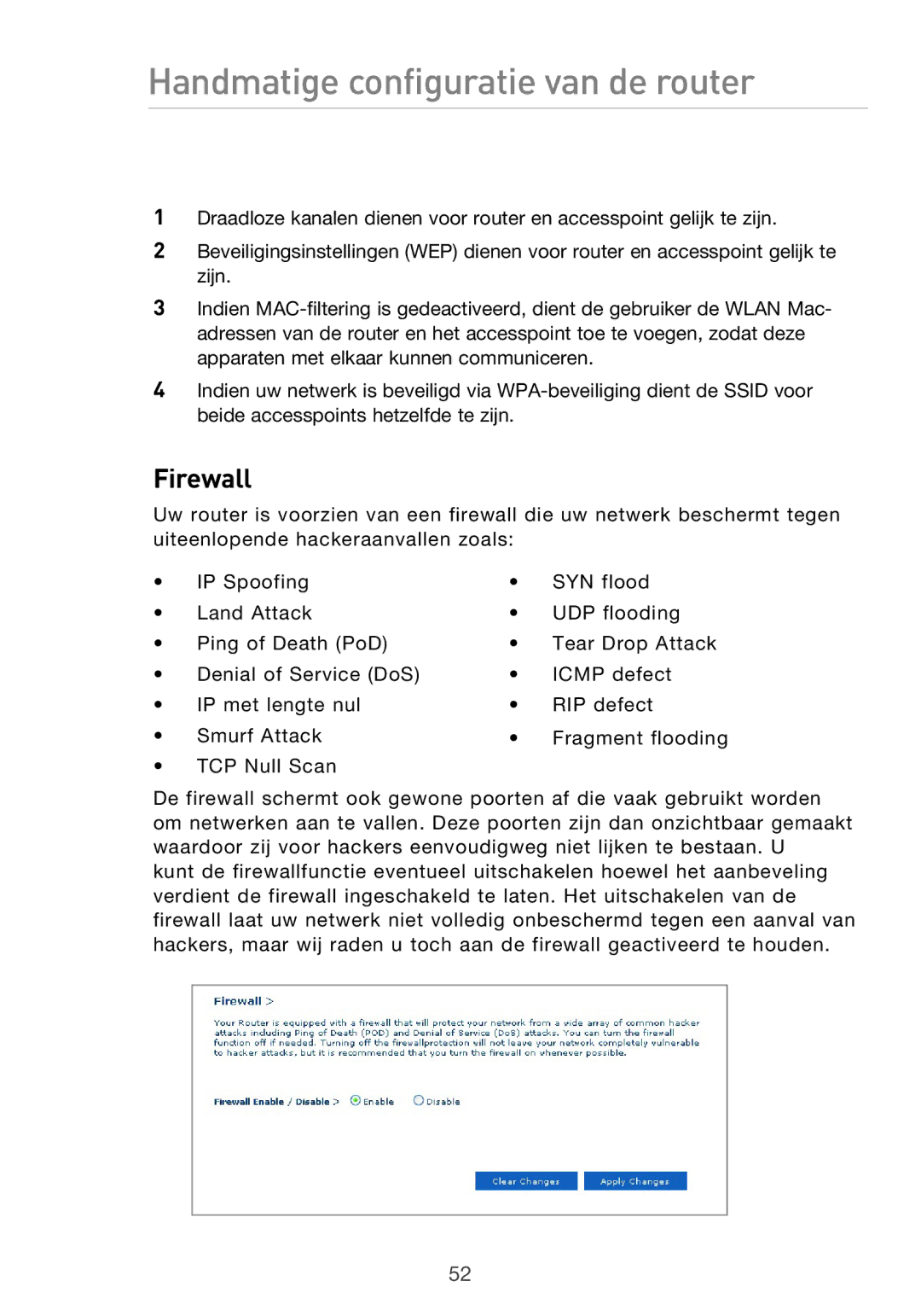 Belkin F5D9630UK4A user manual Firewall 