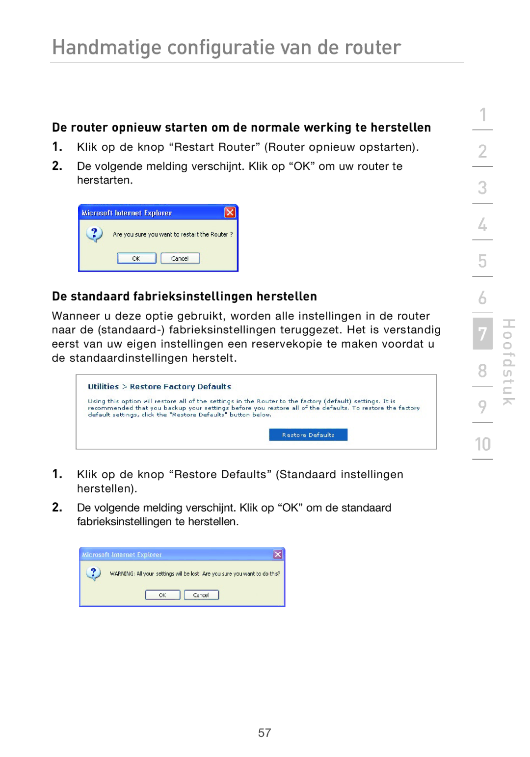 Belkin F5D9630UK4A user manual De standaard fabrieksinstellingen herstellen 