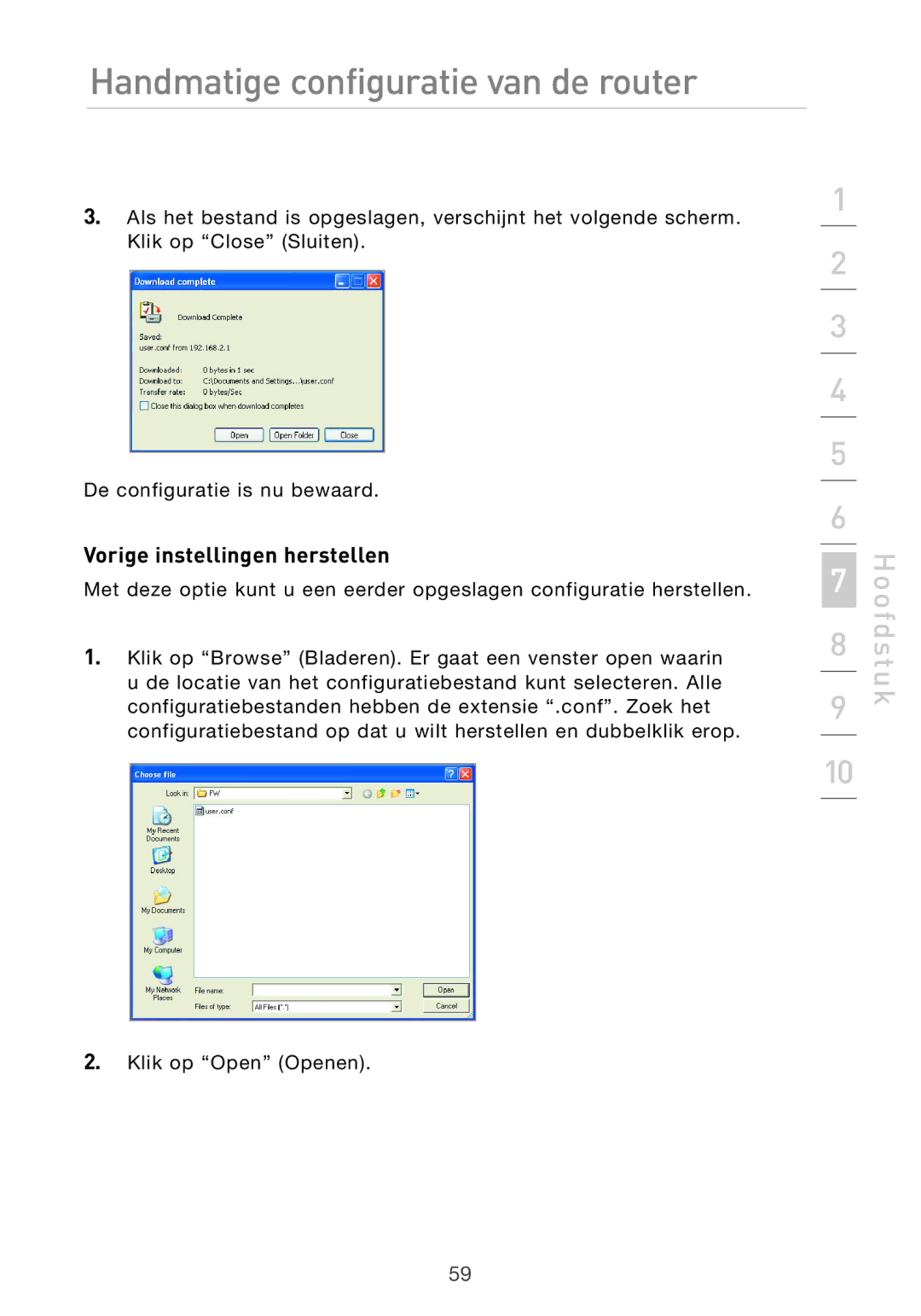 Belkin F5D9630UK4A user manual Vorige instellingen herstellen 