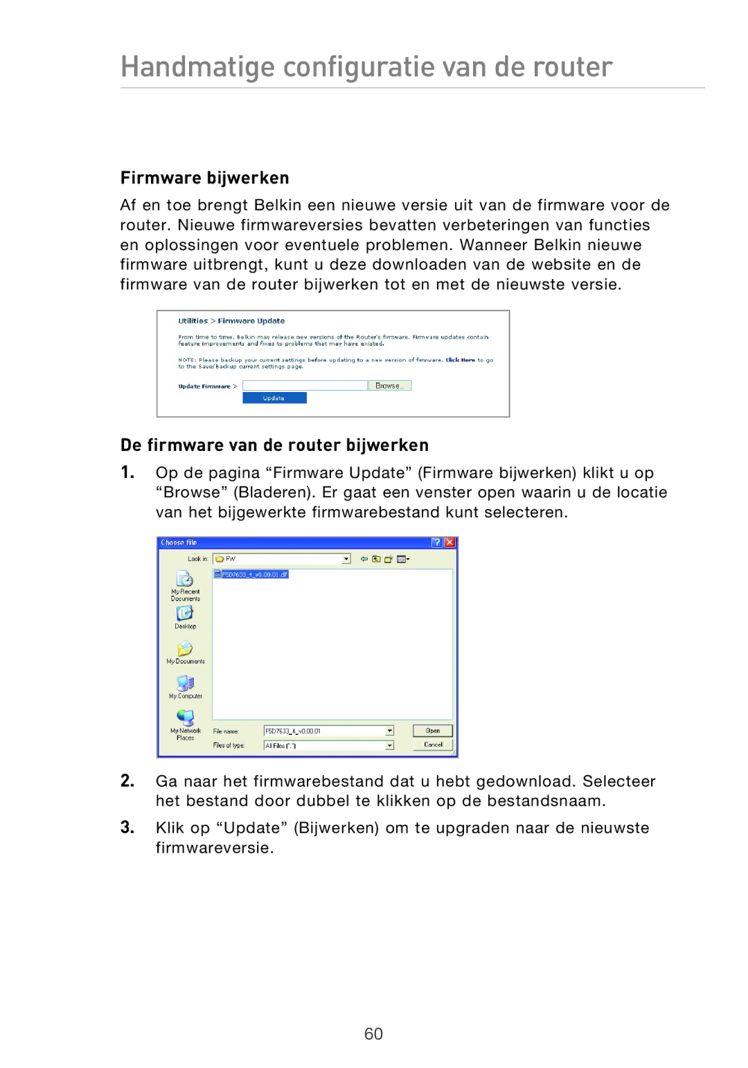 Belkin F5D9630UK4A user manual Firmware bijwerken, De firmware van de router bijwerken 