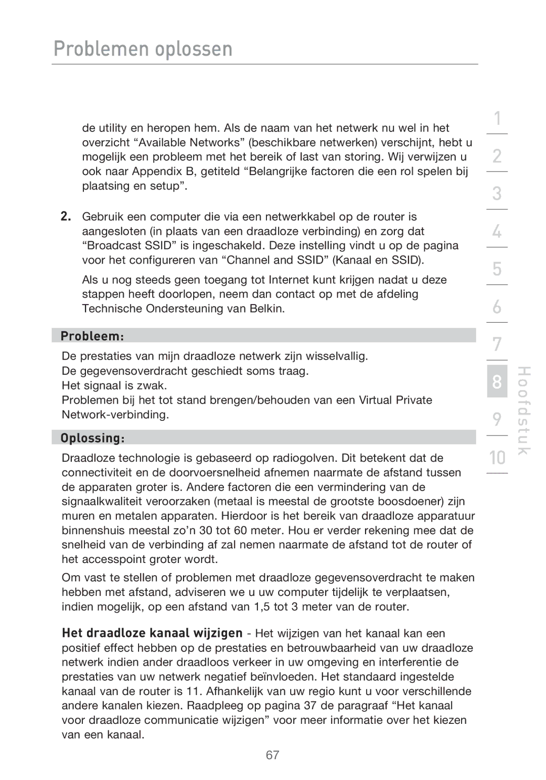 Belkin F5D9630UK4A user manual Hoofdstuk 