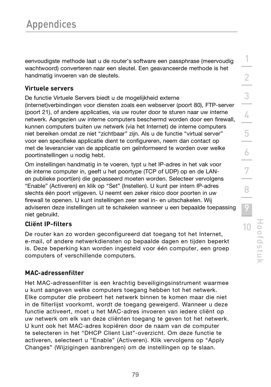 Belkin F5D9630UK4A user manual Hoofdstuk 