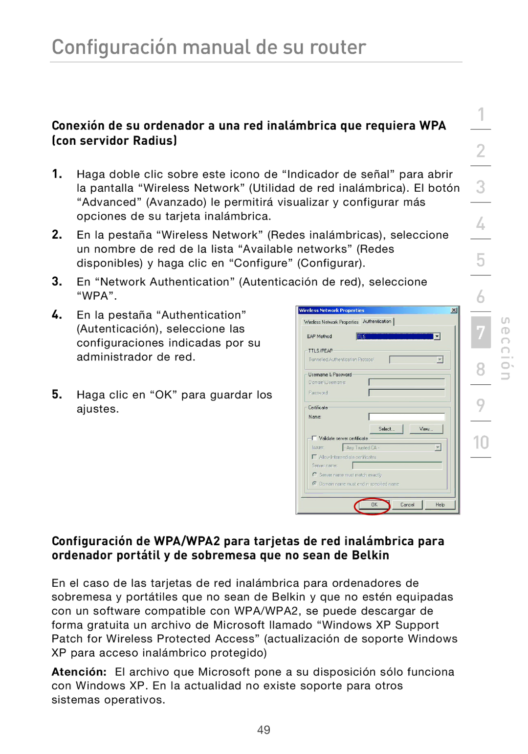 Belkin F5D9630UK4A user manual Configuración manual de su router 