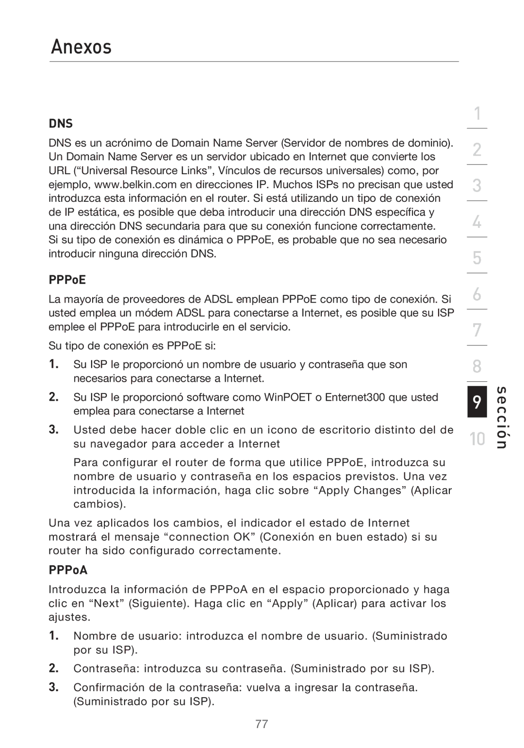 Belkin F5D9630UK4A user manual Sección 