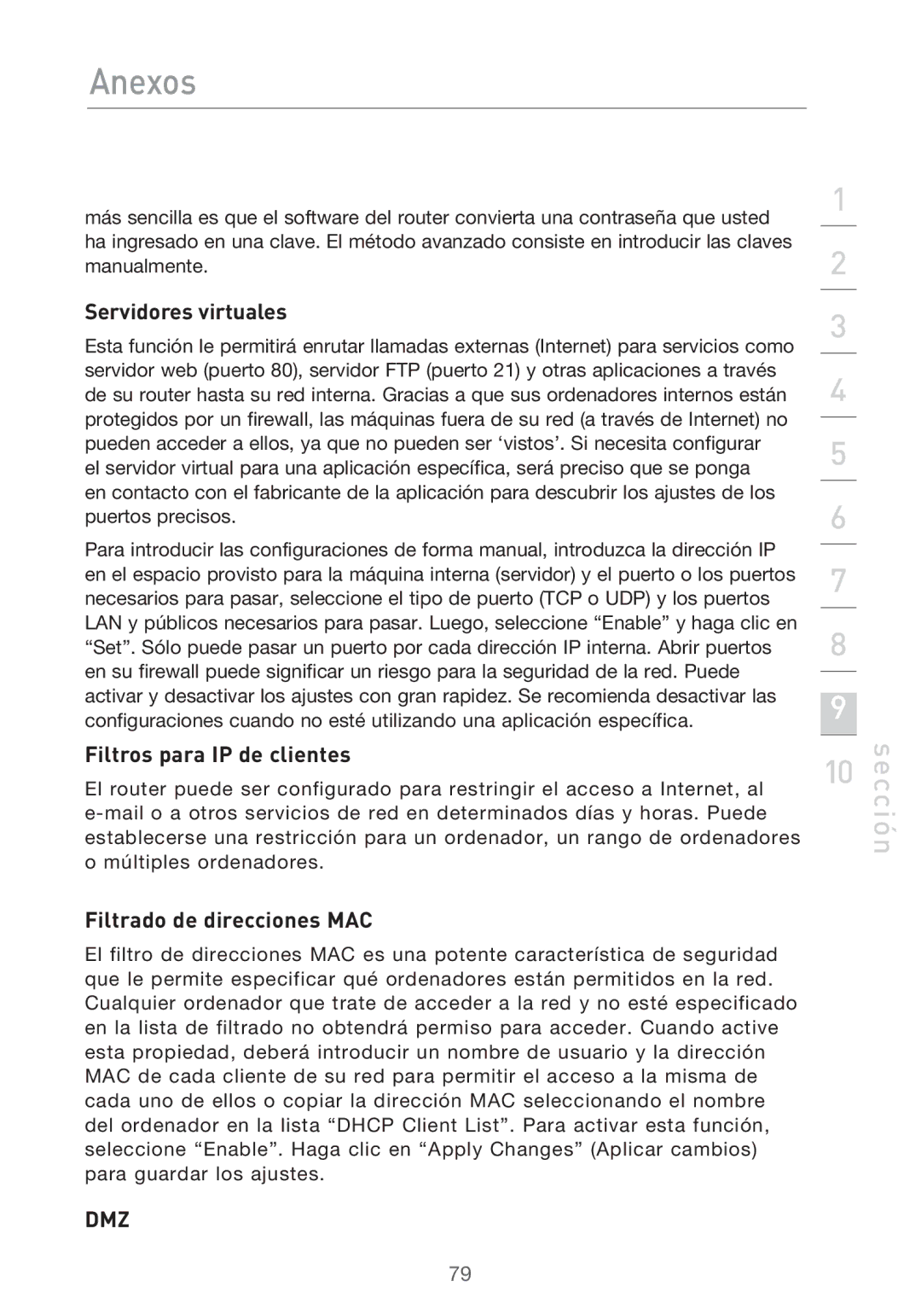 Belkin F5D9630UK4A user manual Sección 