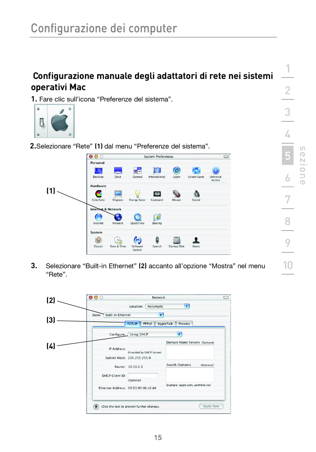 Belkin F5D9630UK4A user manual Configurazione dei computer 