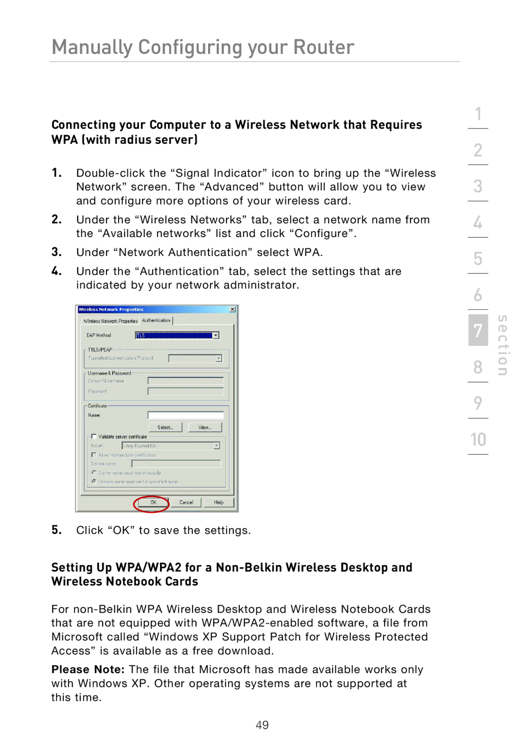 Belkin F5D9630UK4A user manual Manually Configuring your Router 