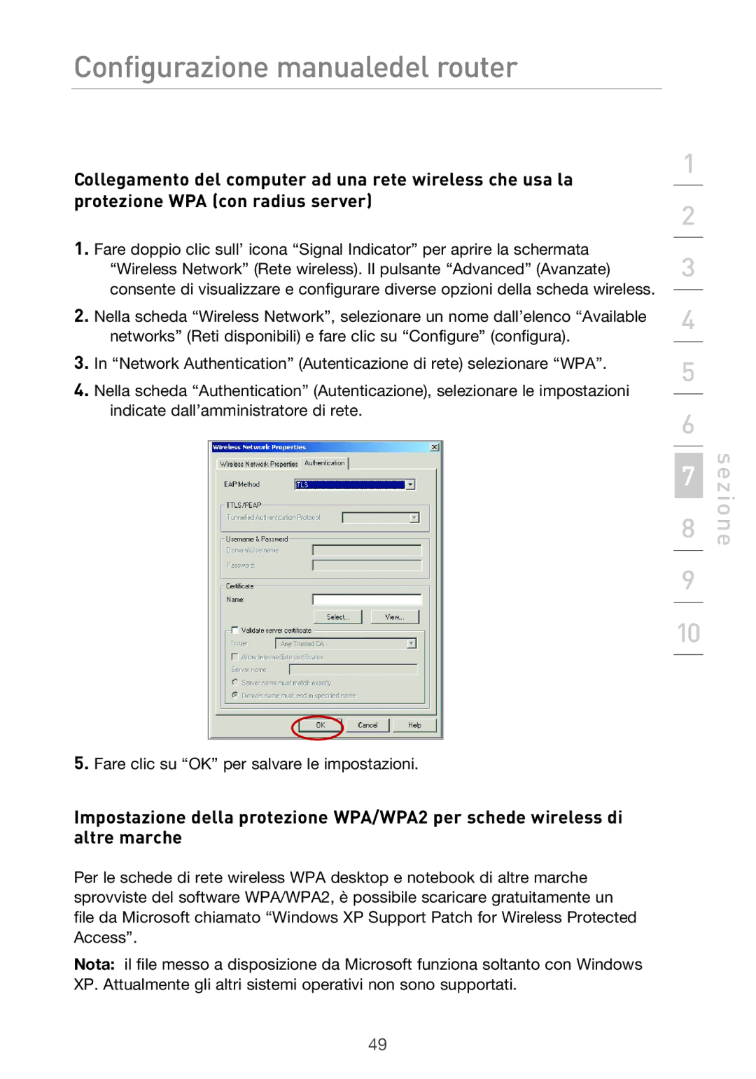 Belkin F5D9630UK4A user manual Configurazione manualedel router 