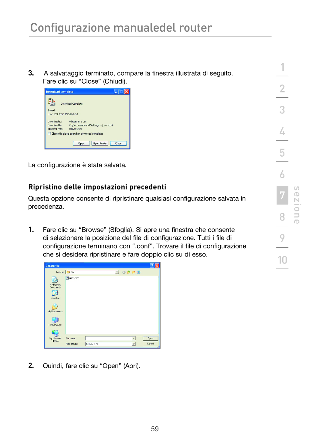 Belkin F5D9630UK4A user manual Ripristino delle impostazioni precedenti 