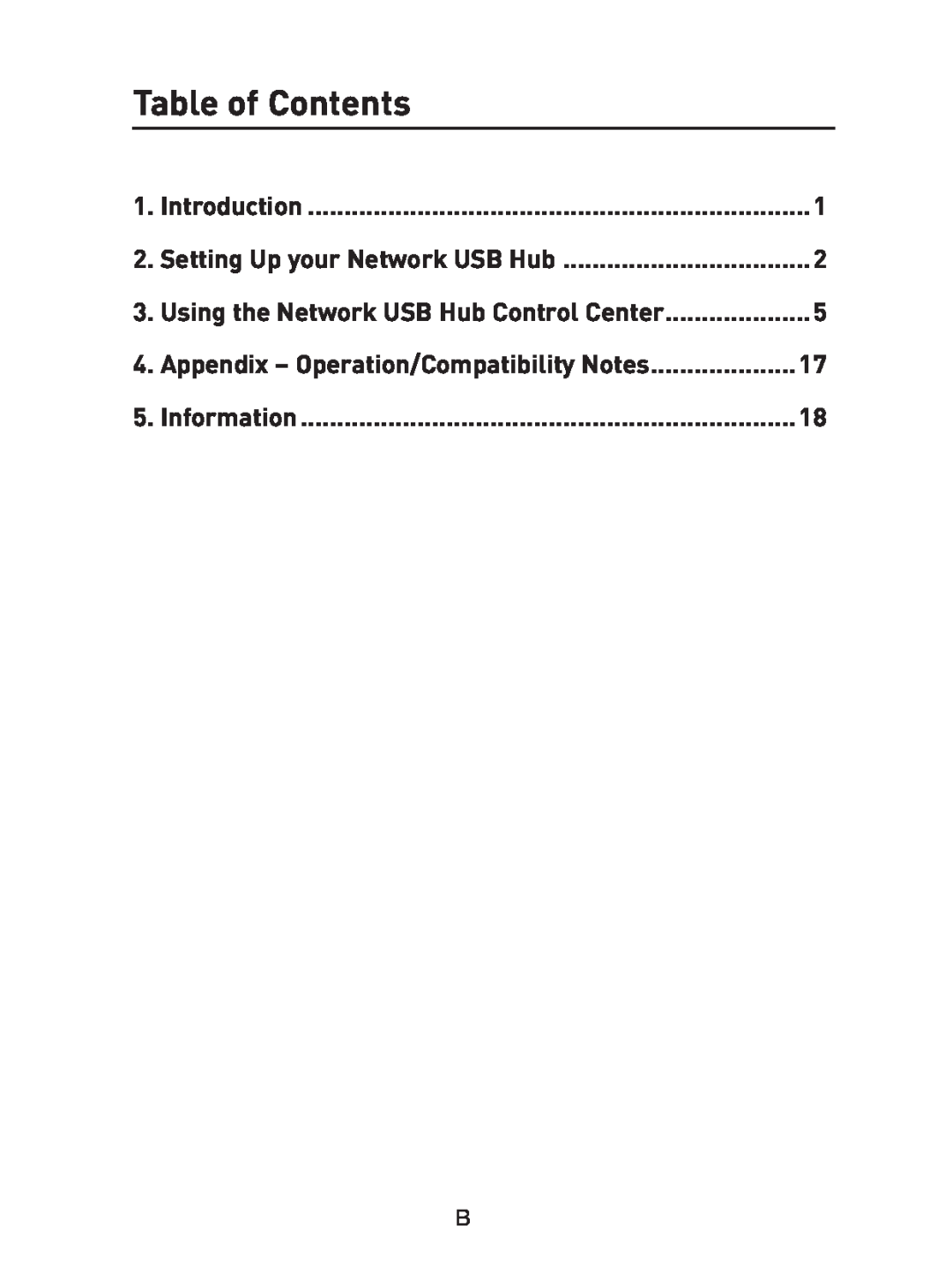 Belkin F5L009 user manual Table of Contents, Appendix - Operation/Compatibility Notes, Information, Introduction 