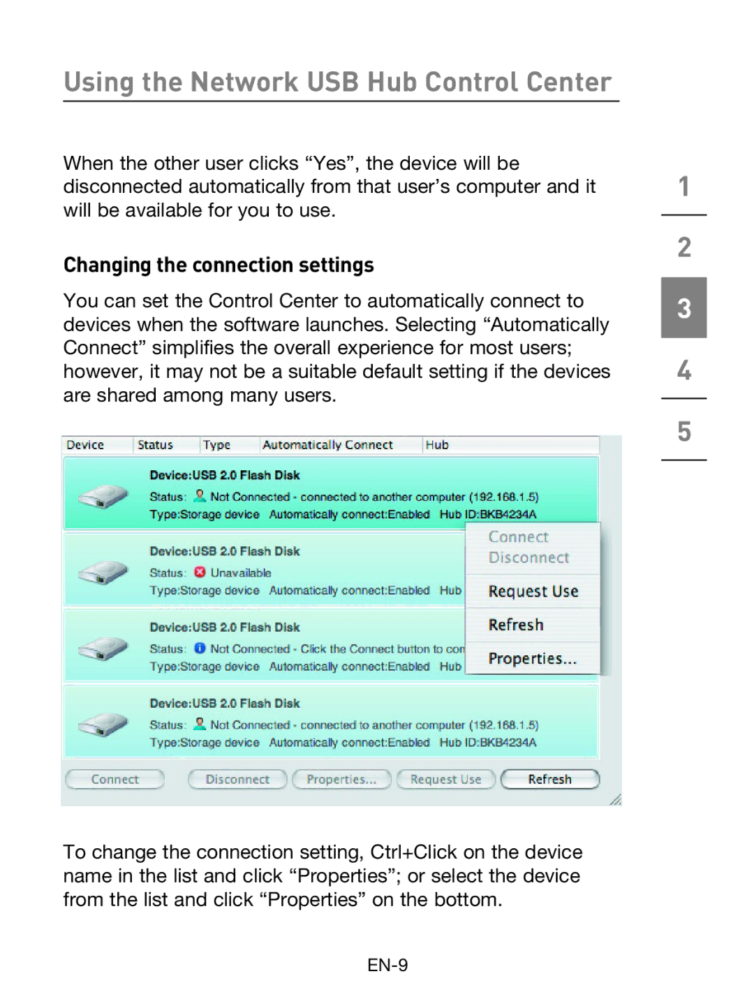 Belkin F5L009 user manual Changing the connection settings 